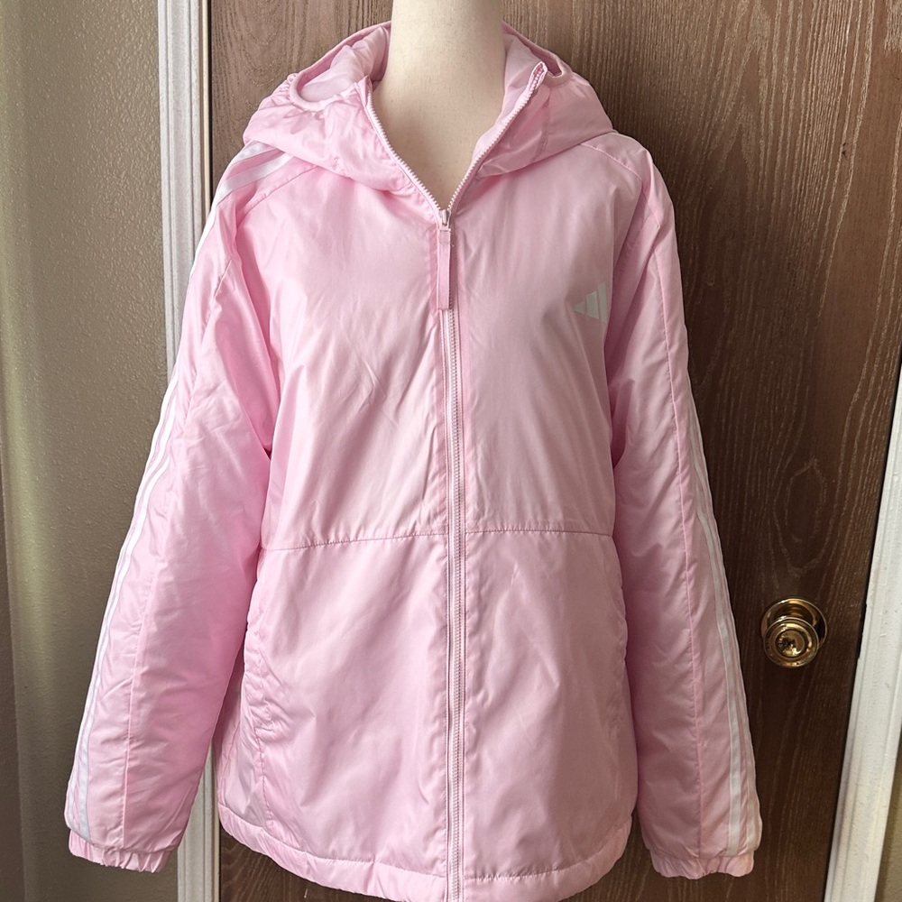 adidas Light Pink Kids Puffer Jacket